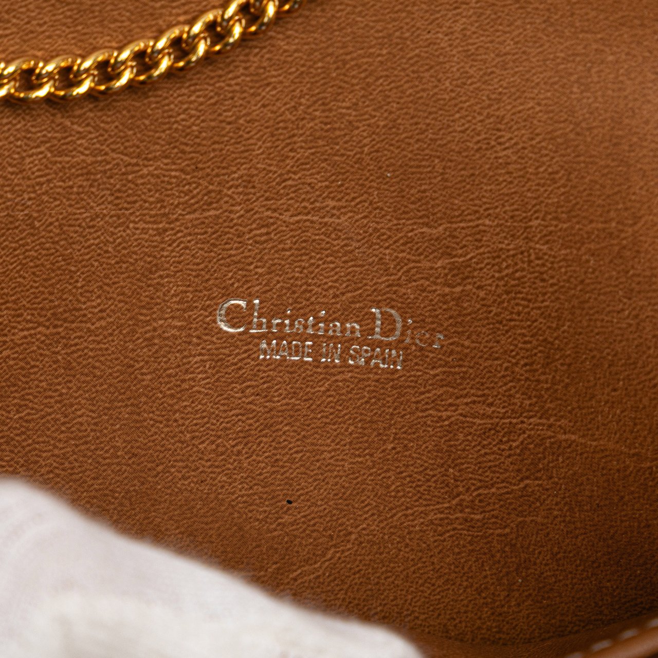 Dior Honeycomb Coated Canvas Chain Crossbody Bruin