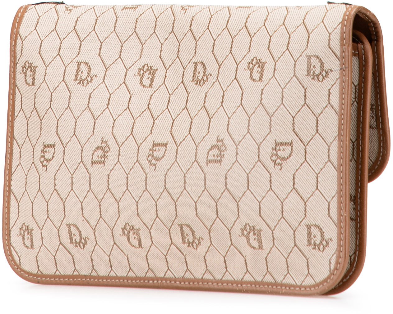 Dior Honeycomb Coated Canvas Chain Crossbody Bruin