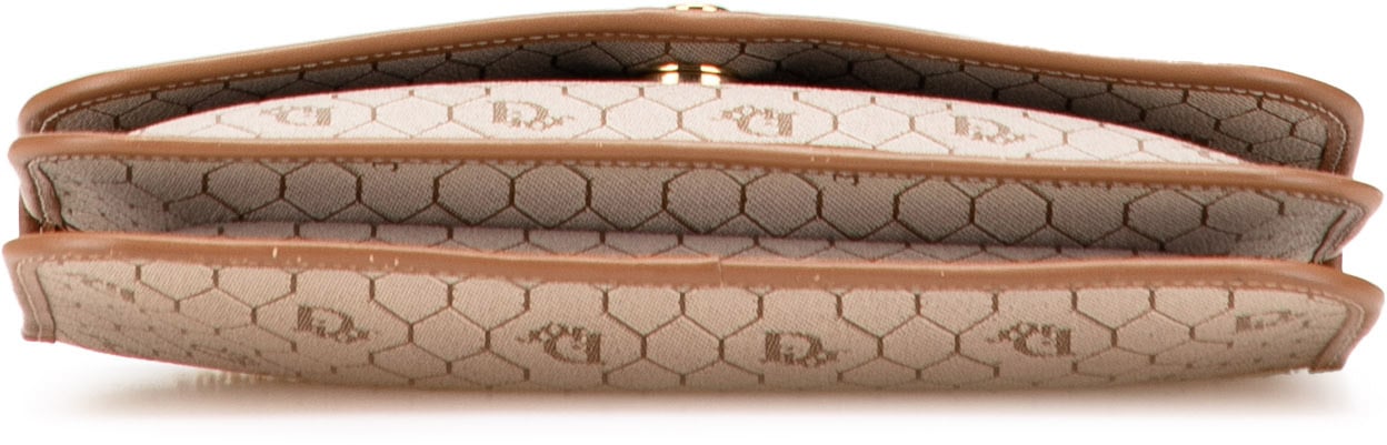 Dior Honeycomb Coated Canvas Chain Crossbody Bruin