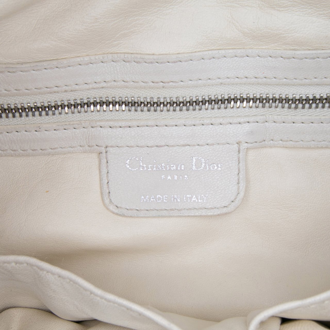 Dior Lambskin Cannage Lady Dior Soft Shopping Tote Wit