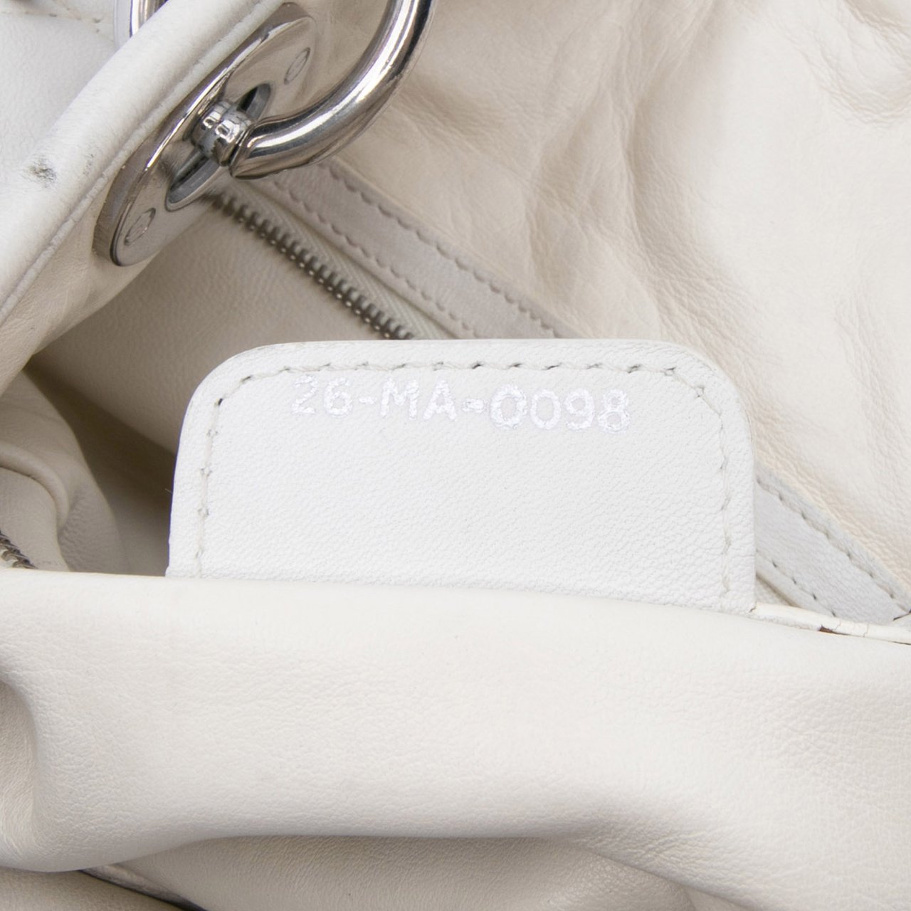 Dior Lambskin Cannage Lady Dior Soft Shopping Tote Wit