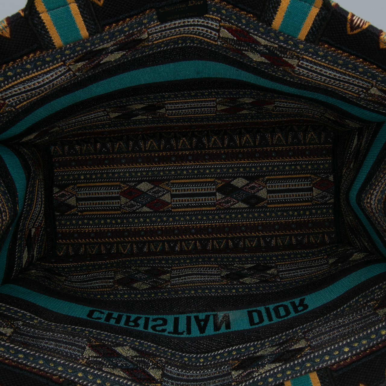 Dior Large Embroidered Canvas Book Tote Blauw