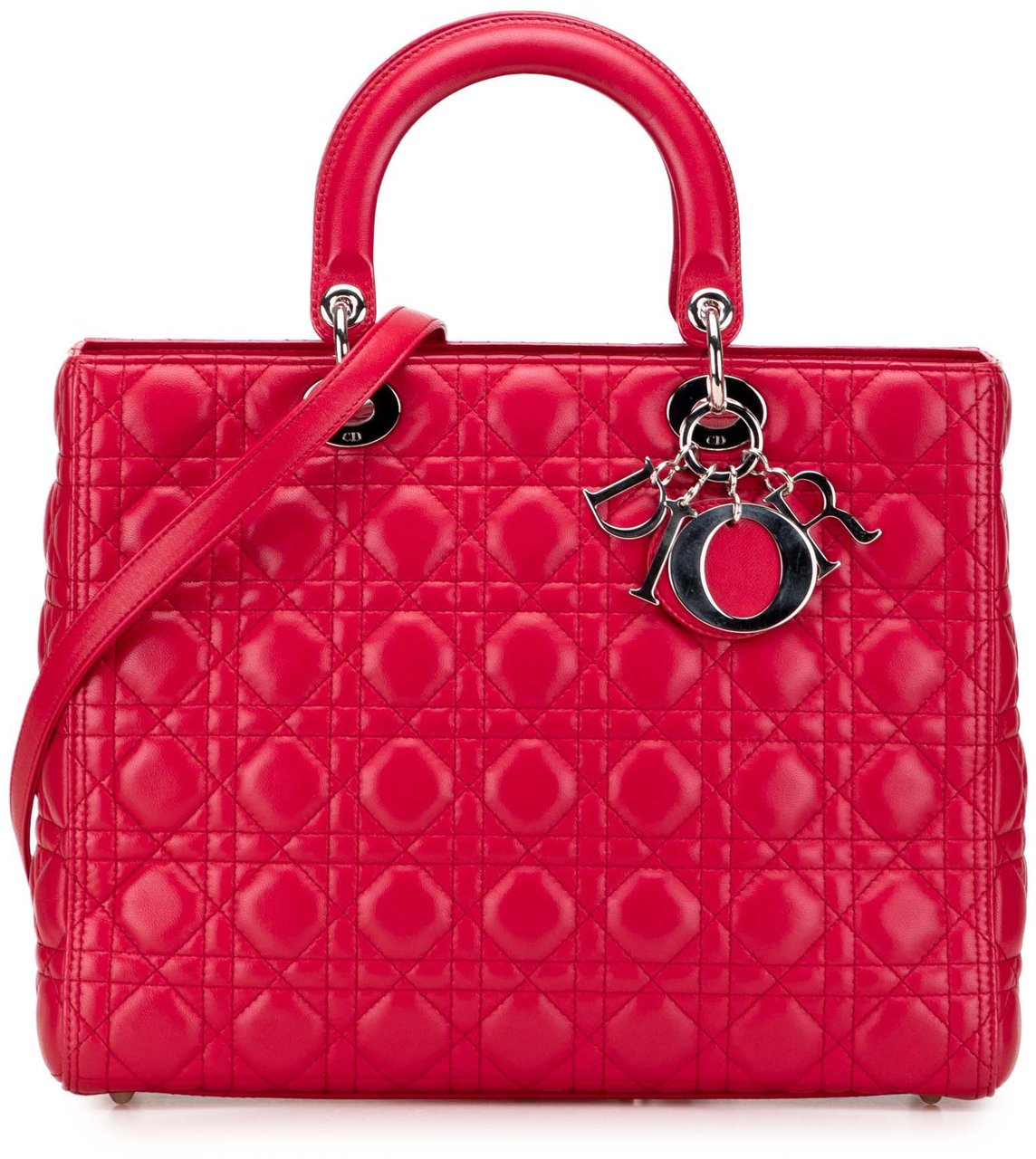 Dior Large Lambskin Cannage Lady Dior Rood