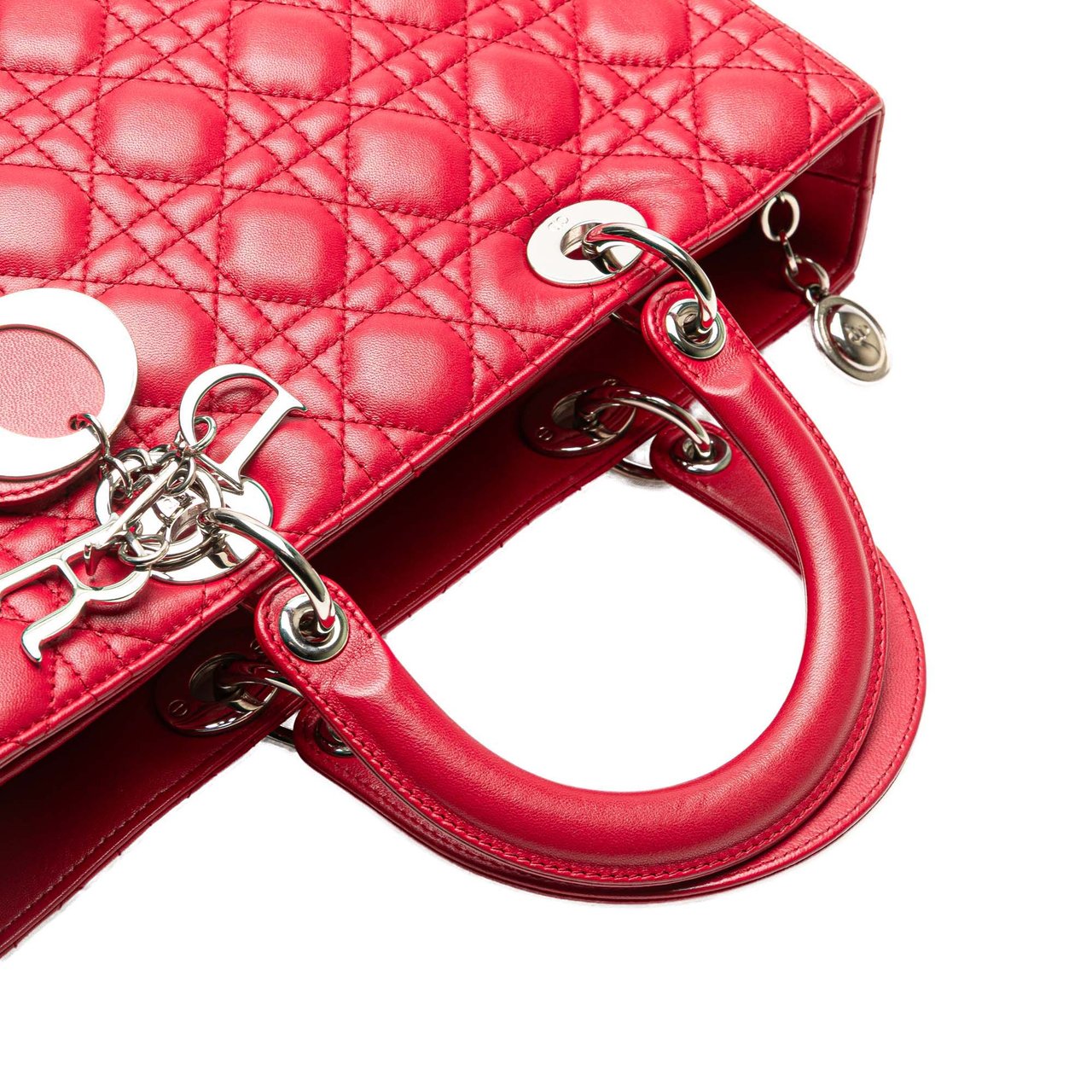 Dior Large Lambskin Cannage Lady Dior Rood