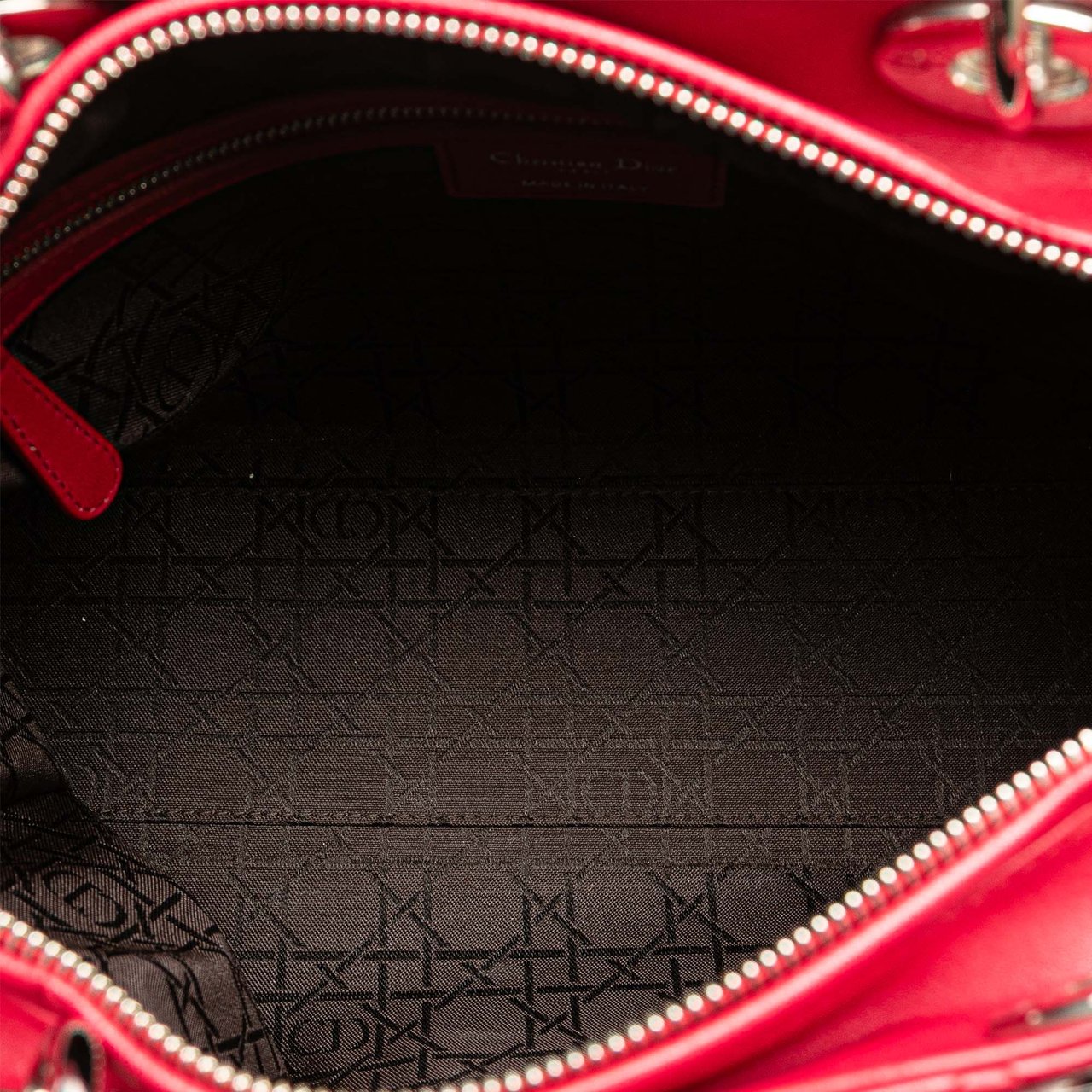 Dior Large Lambskin Cannage Lady Dior Rood