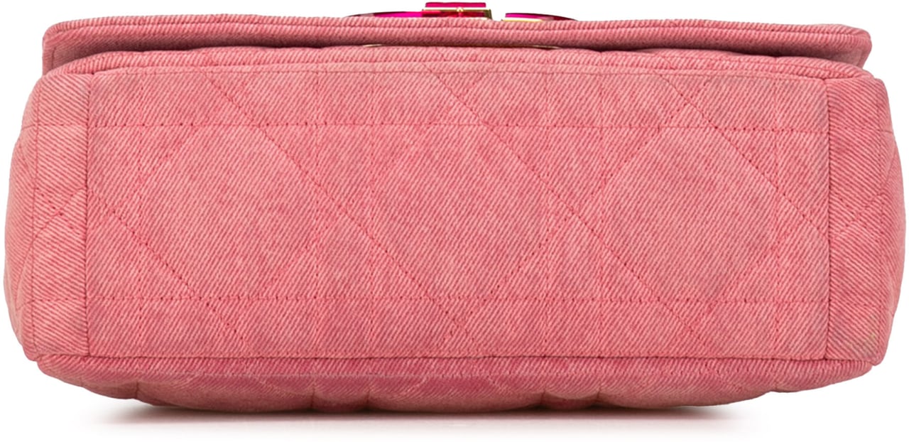 Dior Medium Denim Macrocannage Caro Bag Roze
