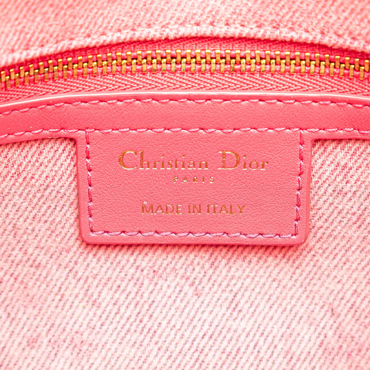 Dior Medium Denim Macrocannage Caro Bag Roze