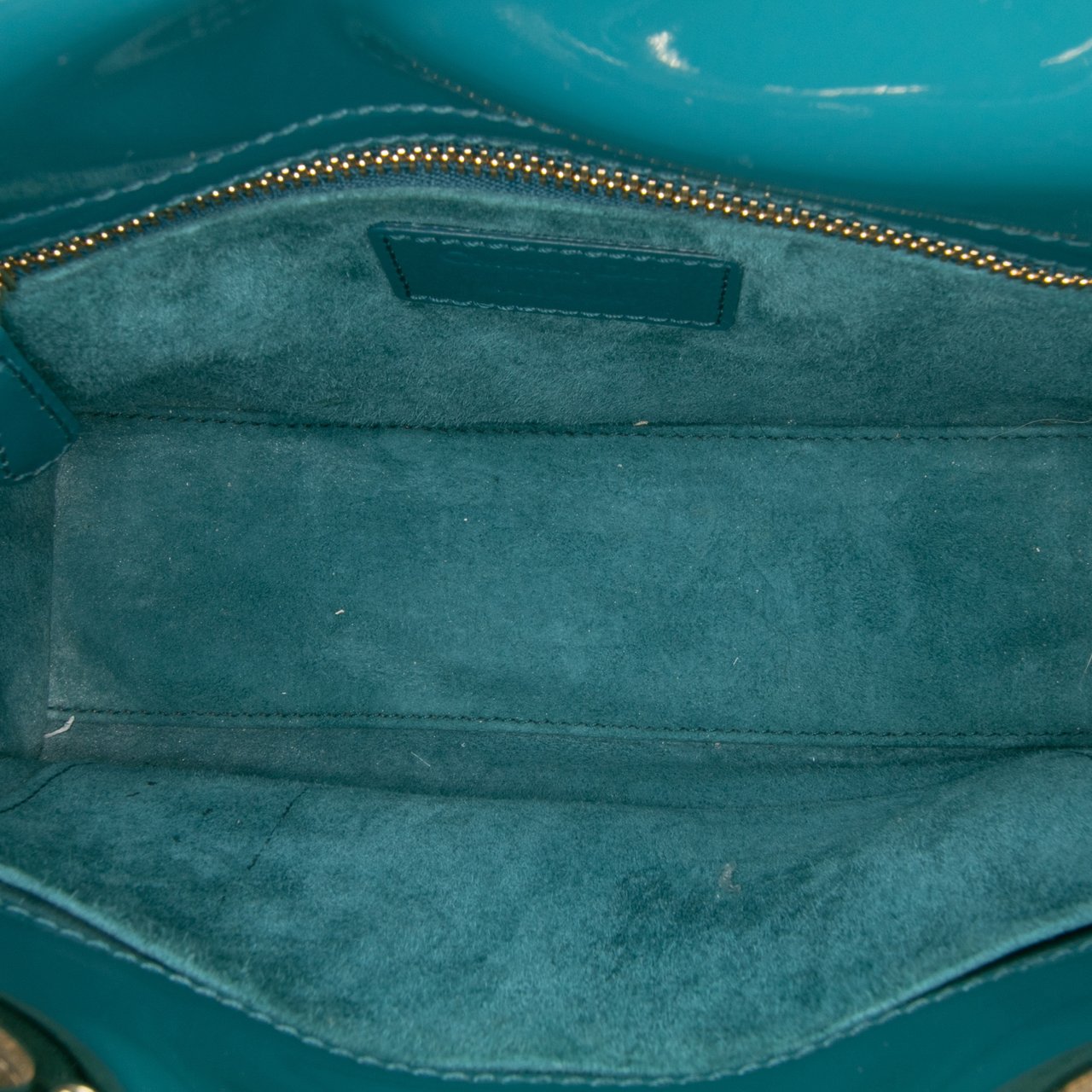 Dior Small Patent Cannage Lady Dior Blauw