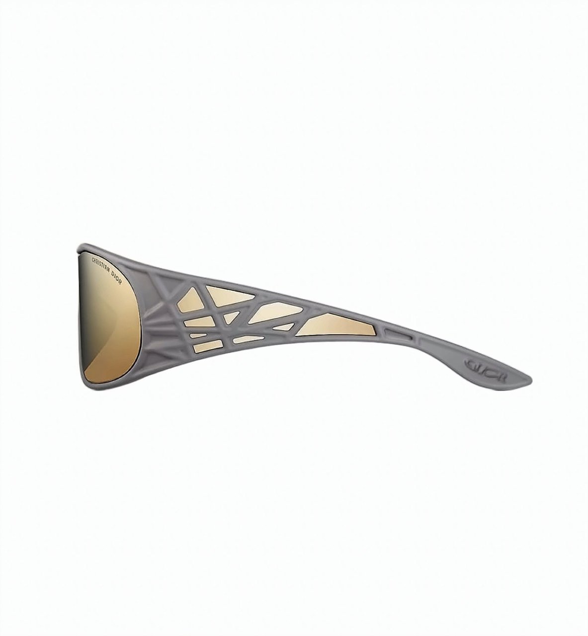 Dior Silver Wraparound Metallic Frame Gold Sunglasses Neutraal