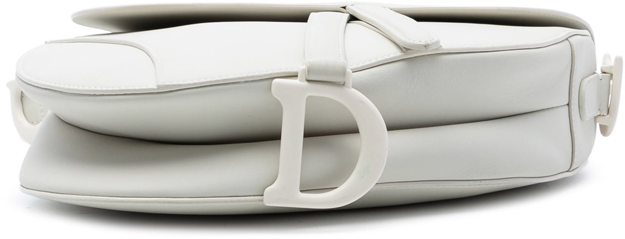 Dior Ultra Matte Calfskin Saddle Bag Wit