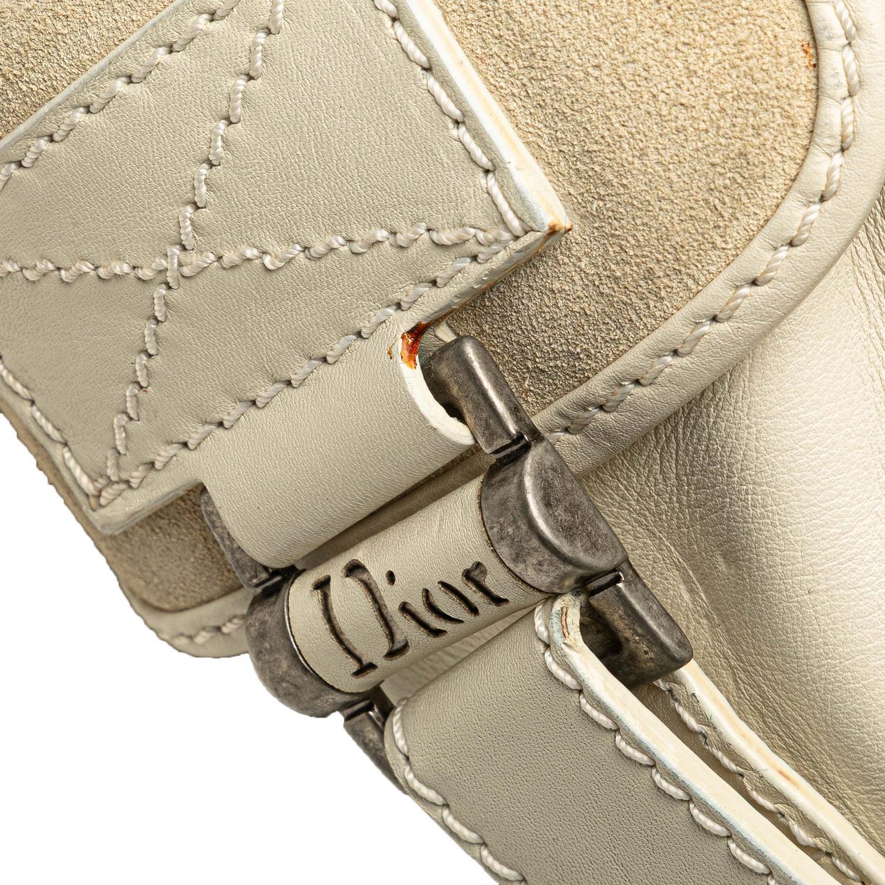 Dior Calfskin and Suede Rebelle Shoulder Bag Bruin