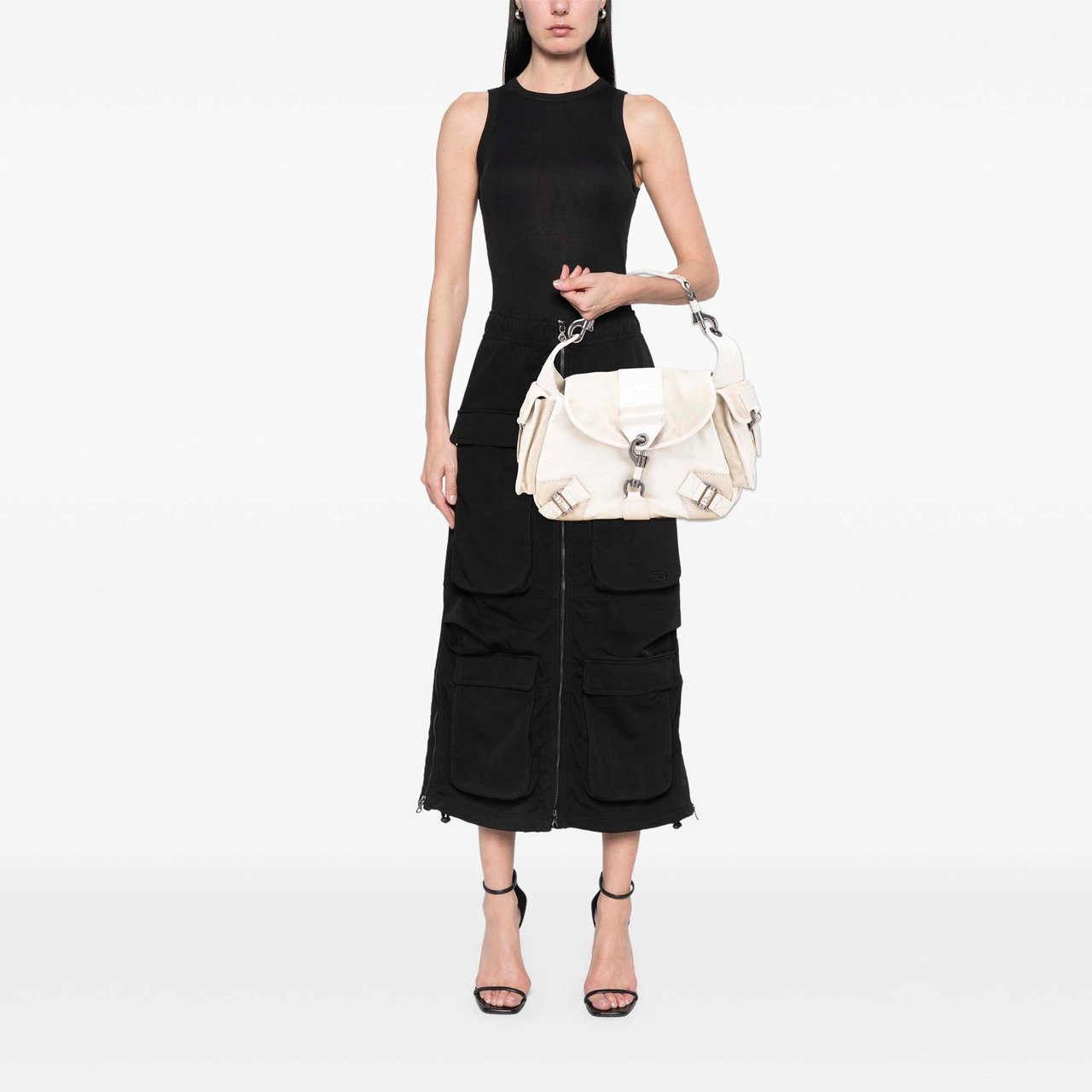 Dior Calfskin and Suede Rebelle Shoulder Bag Bruin