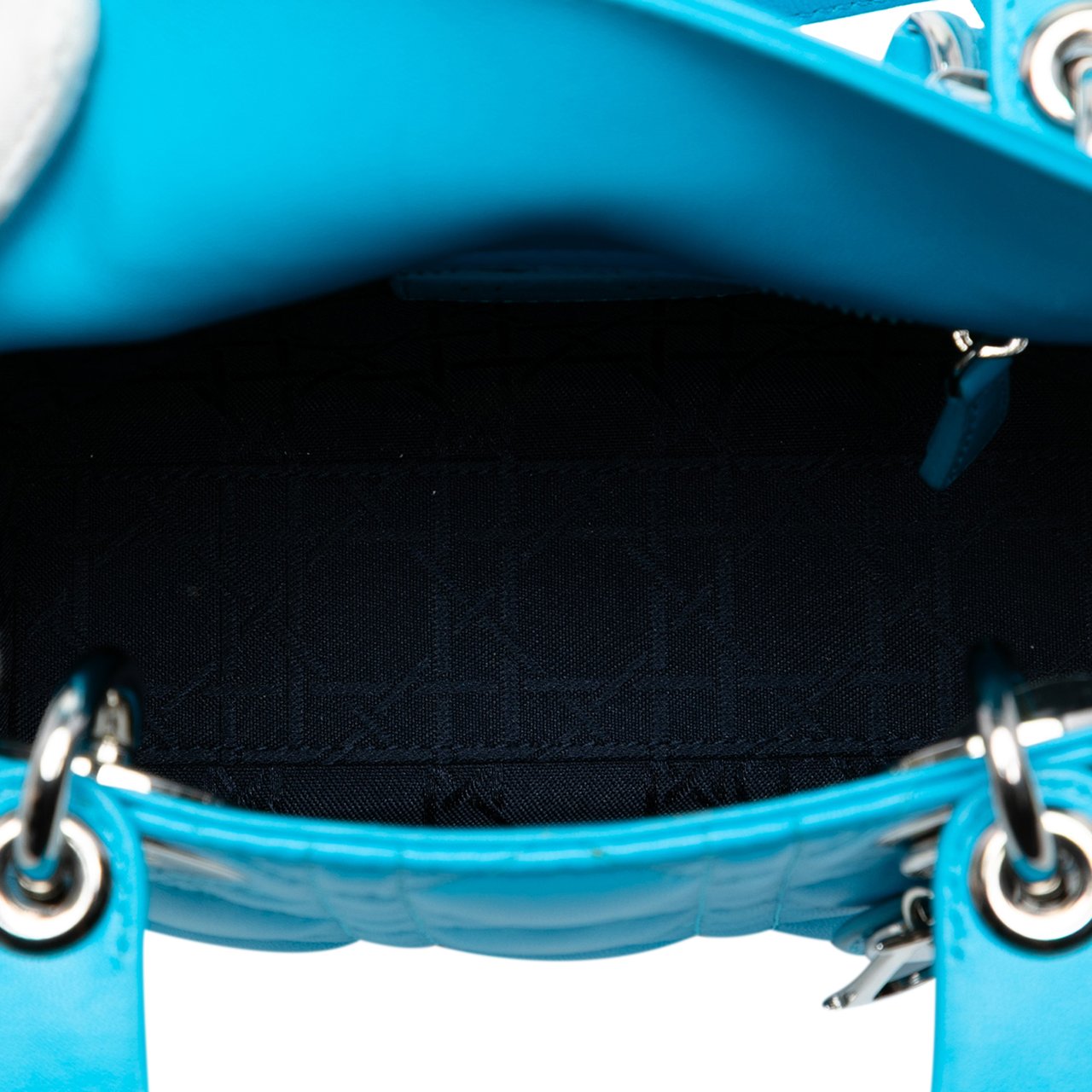 Dior Mini Lambskin Cannage Lady Dior Blauw