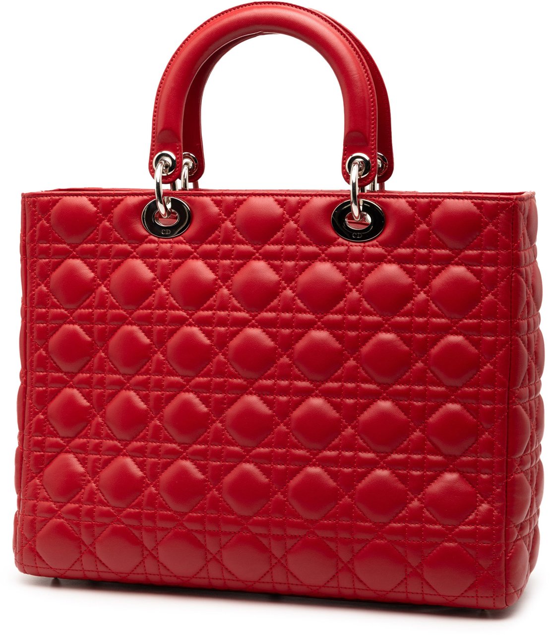 Dior Large Lambskin Cannage Lady Dior Rood