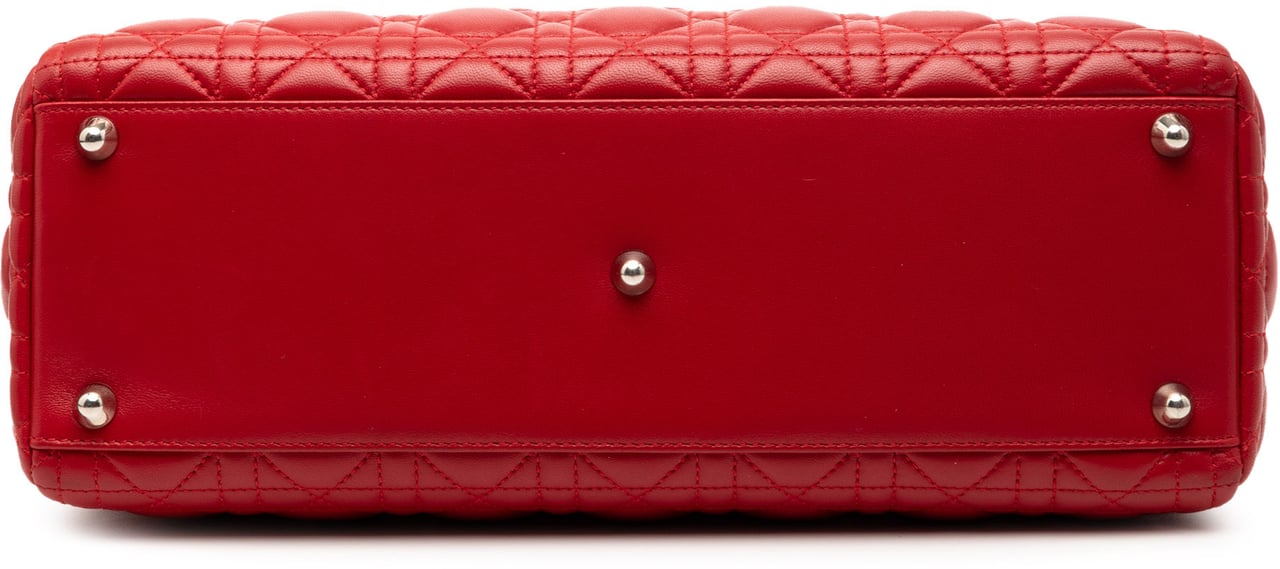 Dior Large Lambskin Cannage Lady Dior Rood