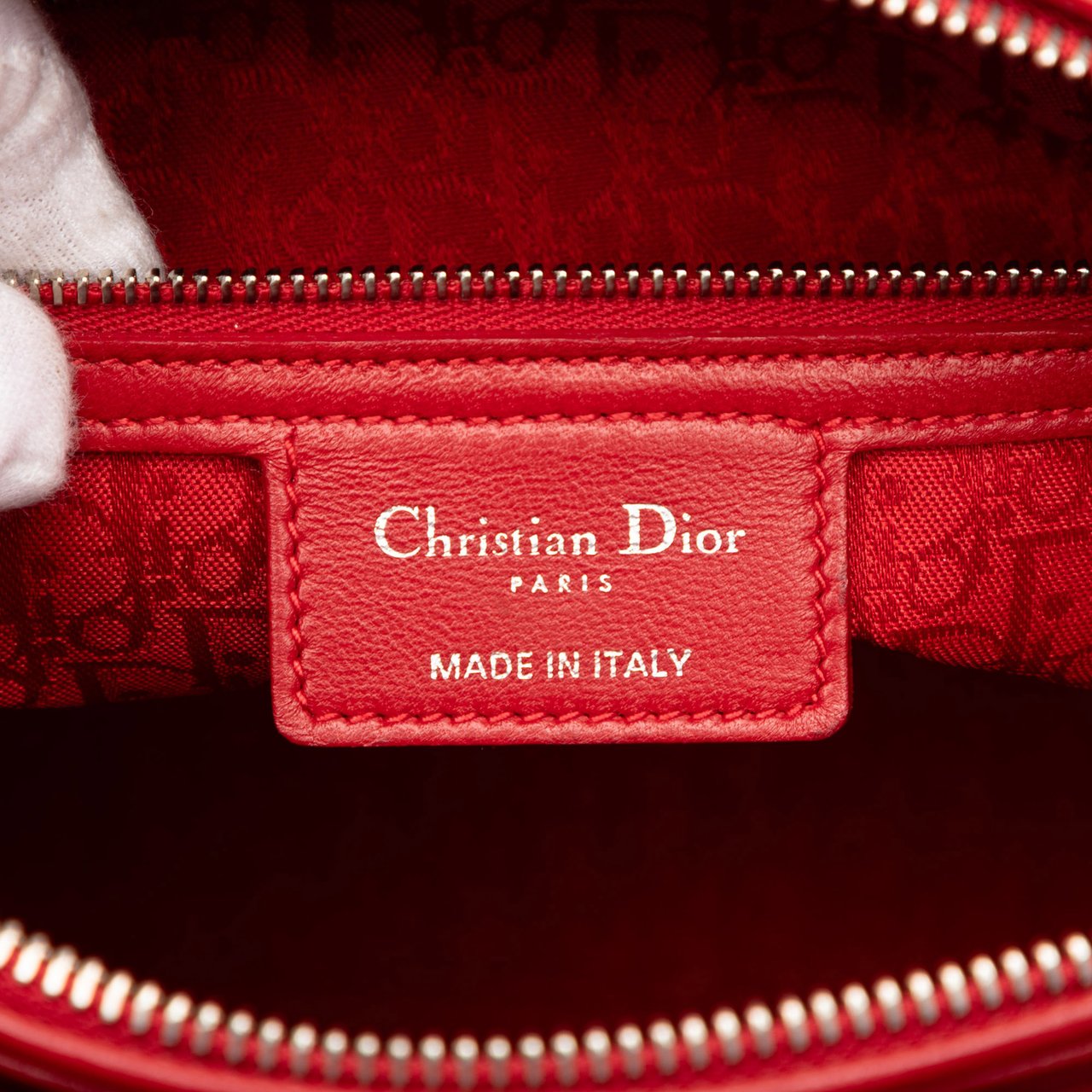 Dior Large Lambskin Cannage Lady Dior Rood