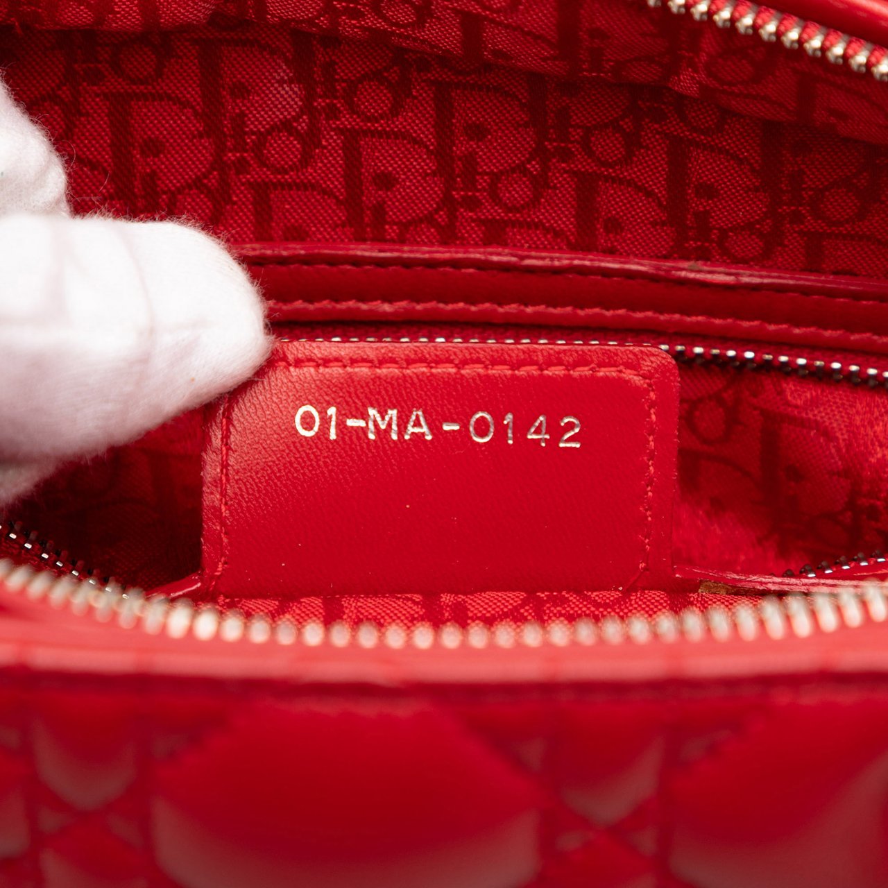 Dior Large Lambskin Cannage Lady Dior Rood