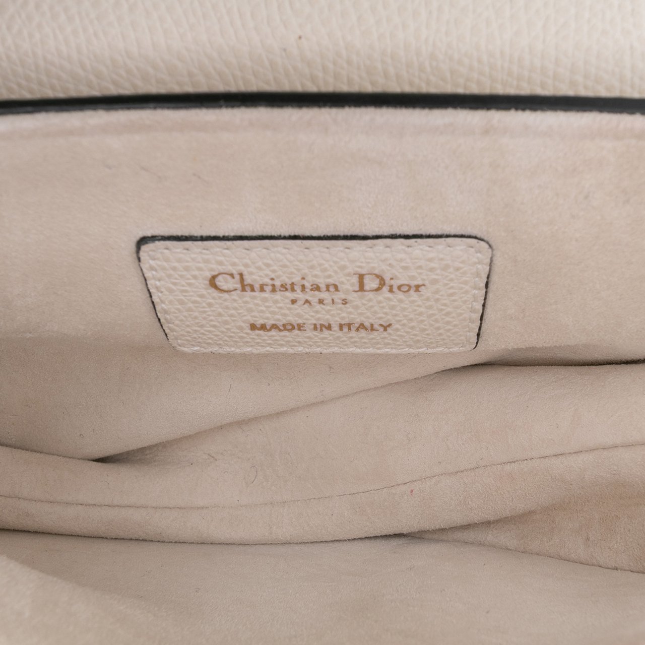 Dior Mini Grained Calfskin Saddle Bag Wit