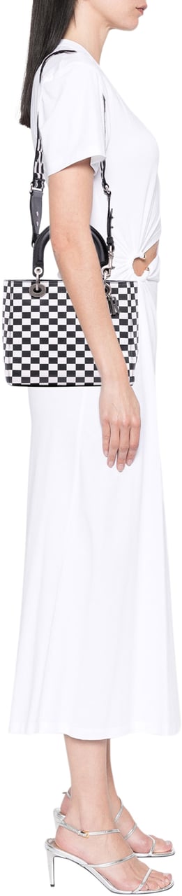 Dior Medium Calfskin Checkered Lady Dior Zwart