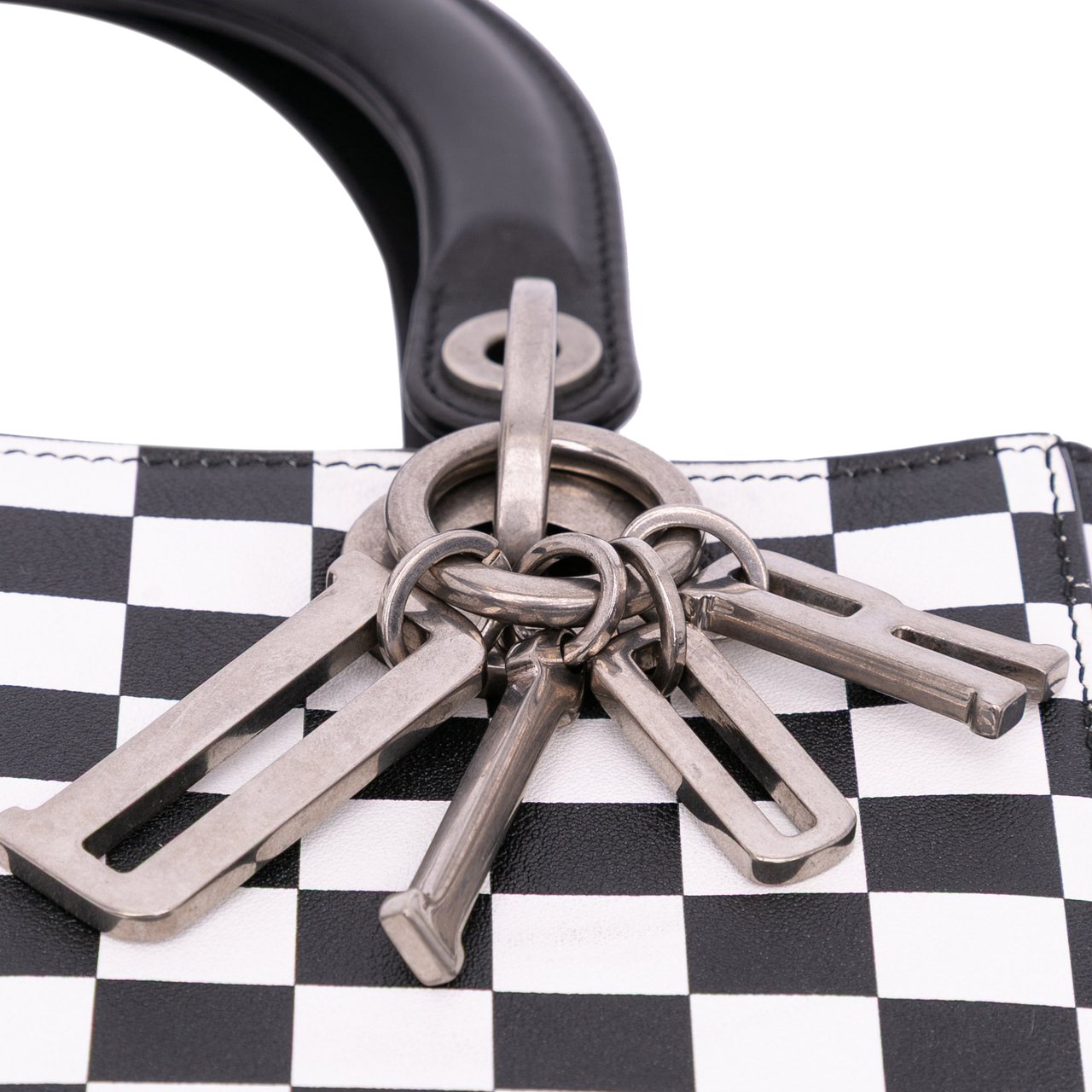 Dior Medium Calfskin Checkered Lady Dior Zwart