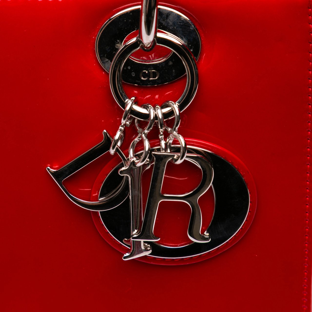 Dior Medium Patent Lady Dior Rood