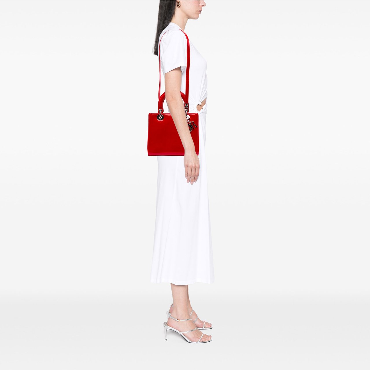 Dior Medium Patent Lady Dior Rood