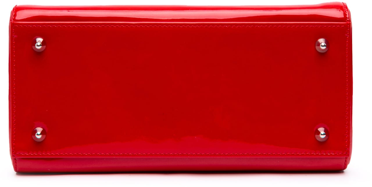 Dior Medium Patent Lady Dior Rood