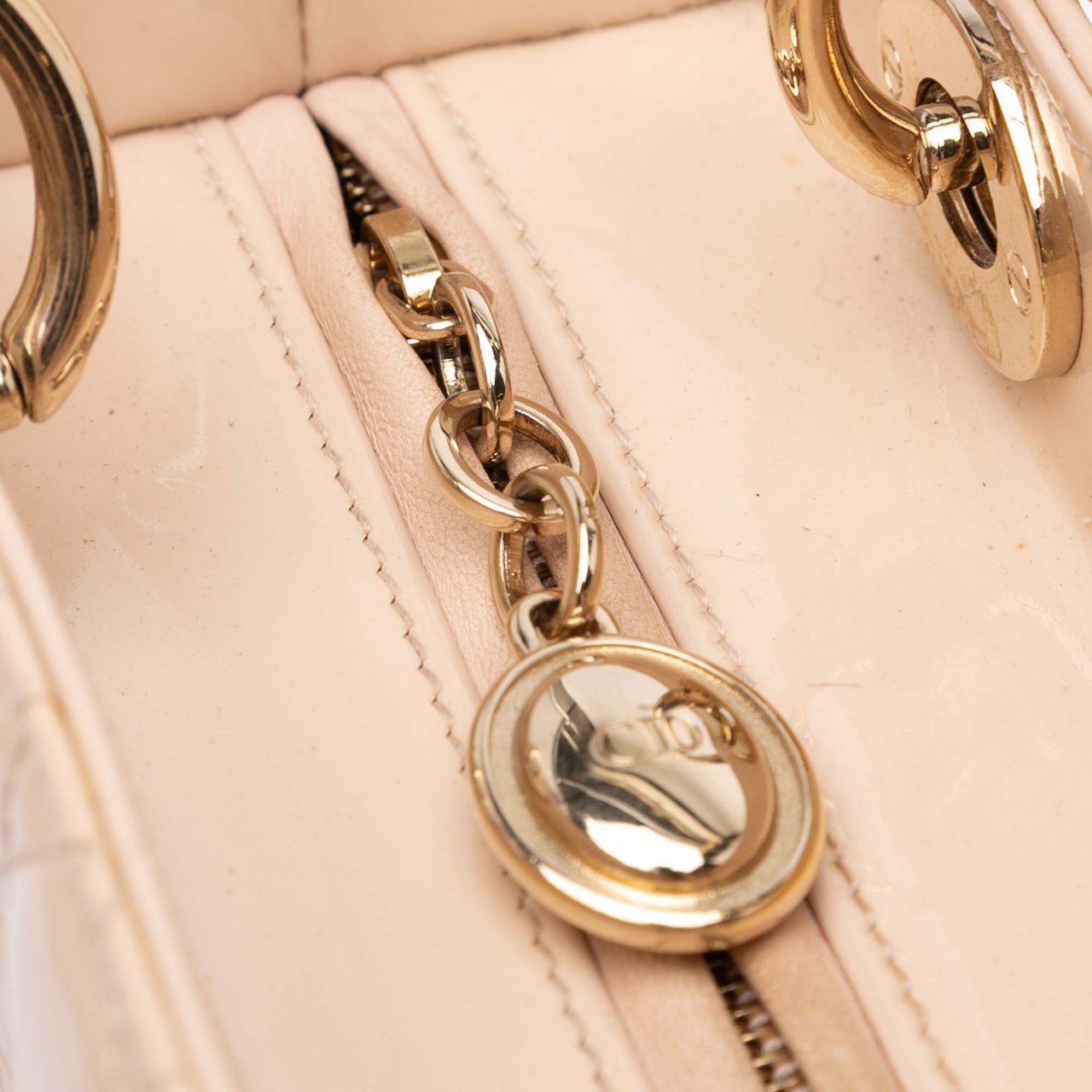 Dior Medium Patent Cannage Lady Dior Bruin