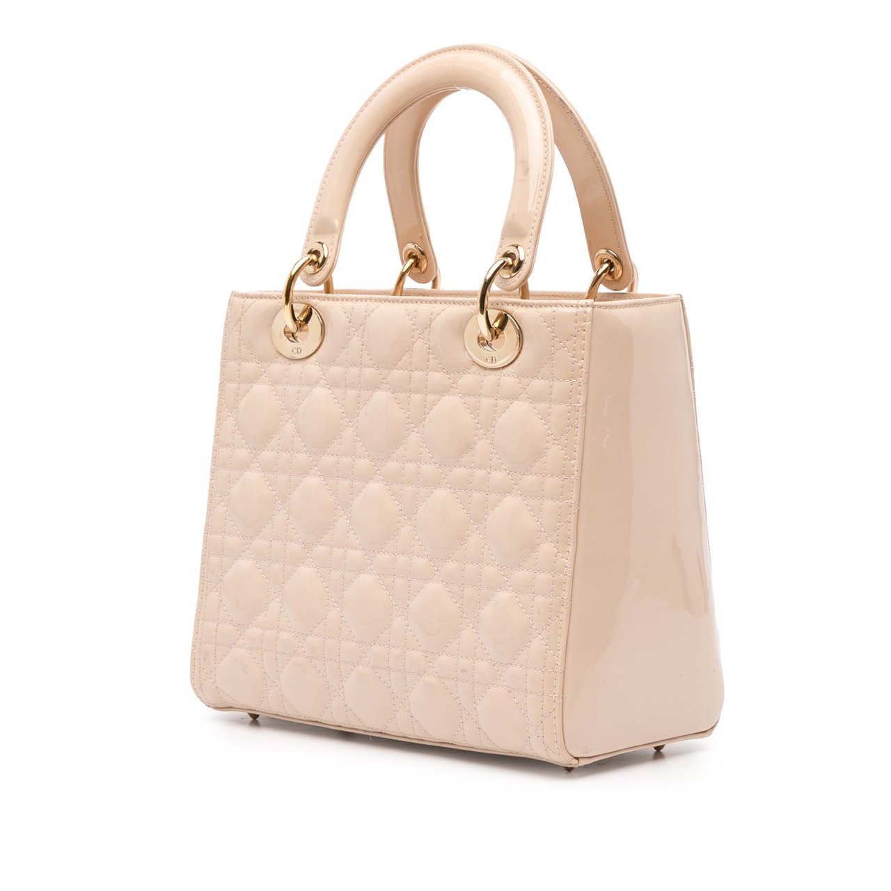 Dior Medium Patent Cannage Lady Dior Bruin