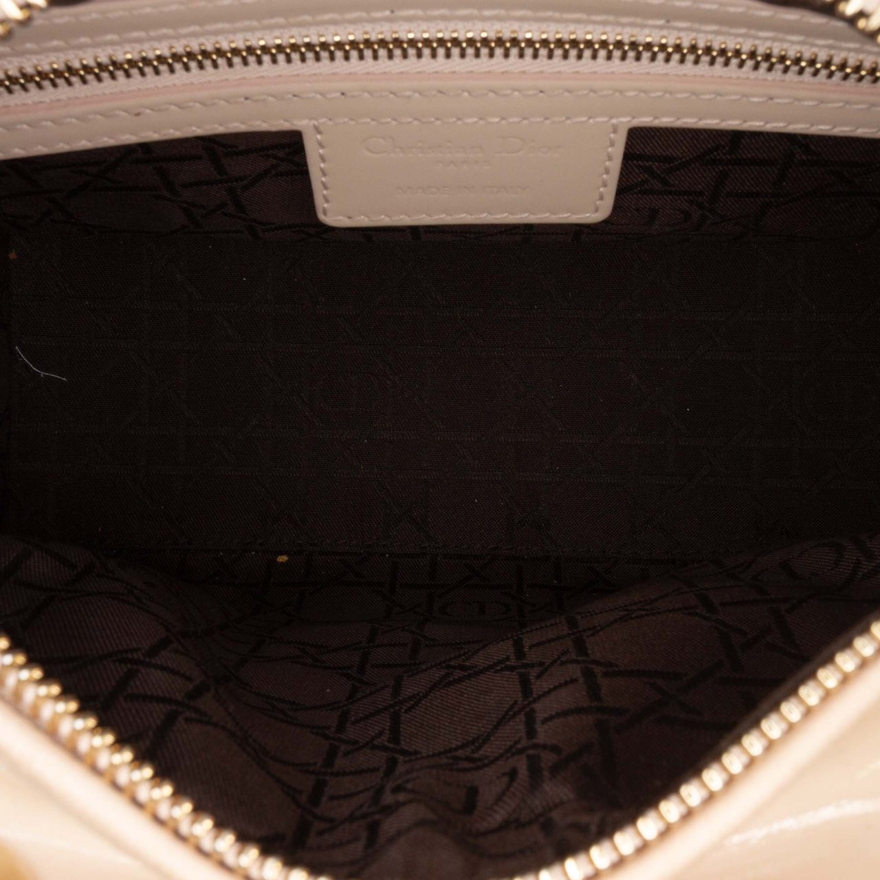 Dior Medium Patent Cannage Lady Dior Bruin
