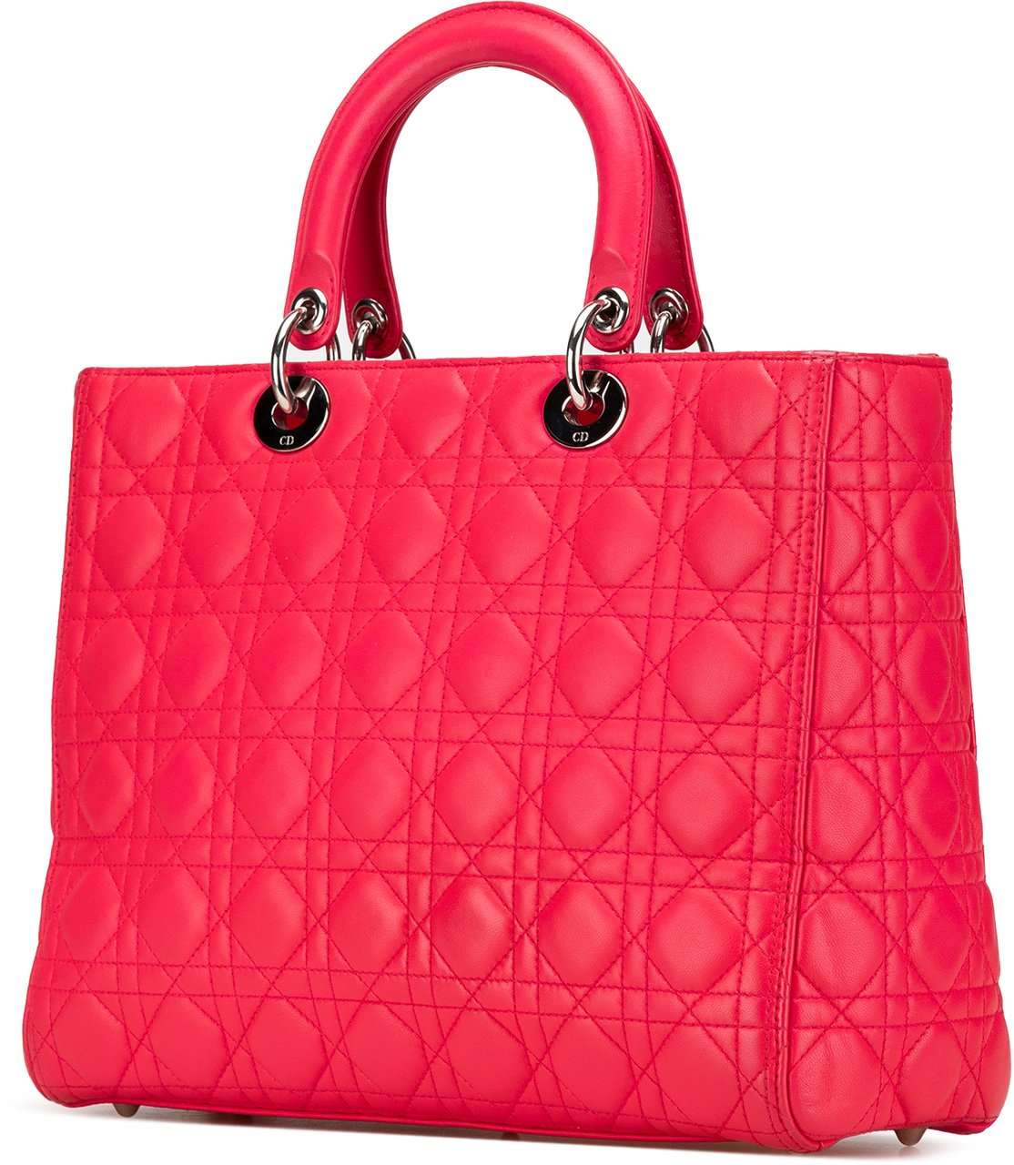 Dior Large Lambskin Cannage Lady Dior Roze