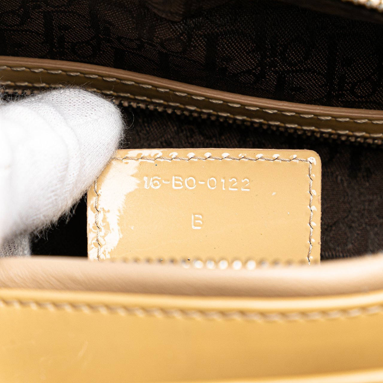 Dior Large Patent Cannage Lady Dior Bruin