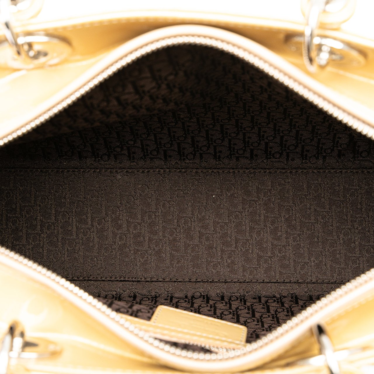 Dior Large Patent Cannage Lady Dior Bruin