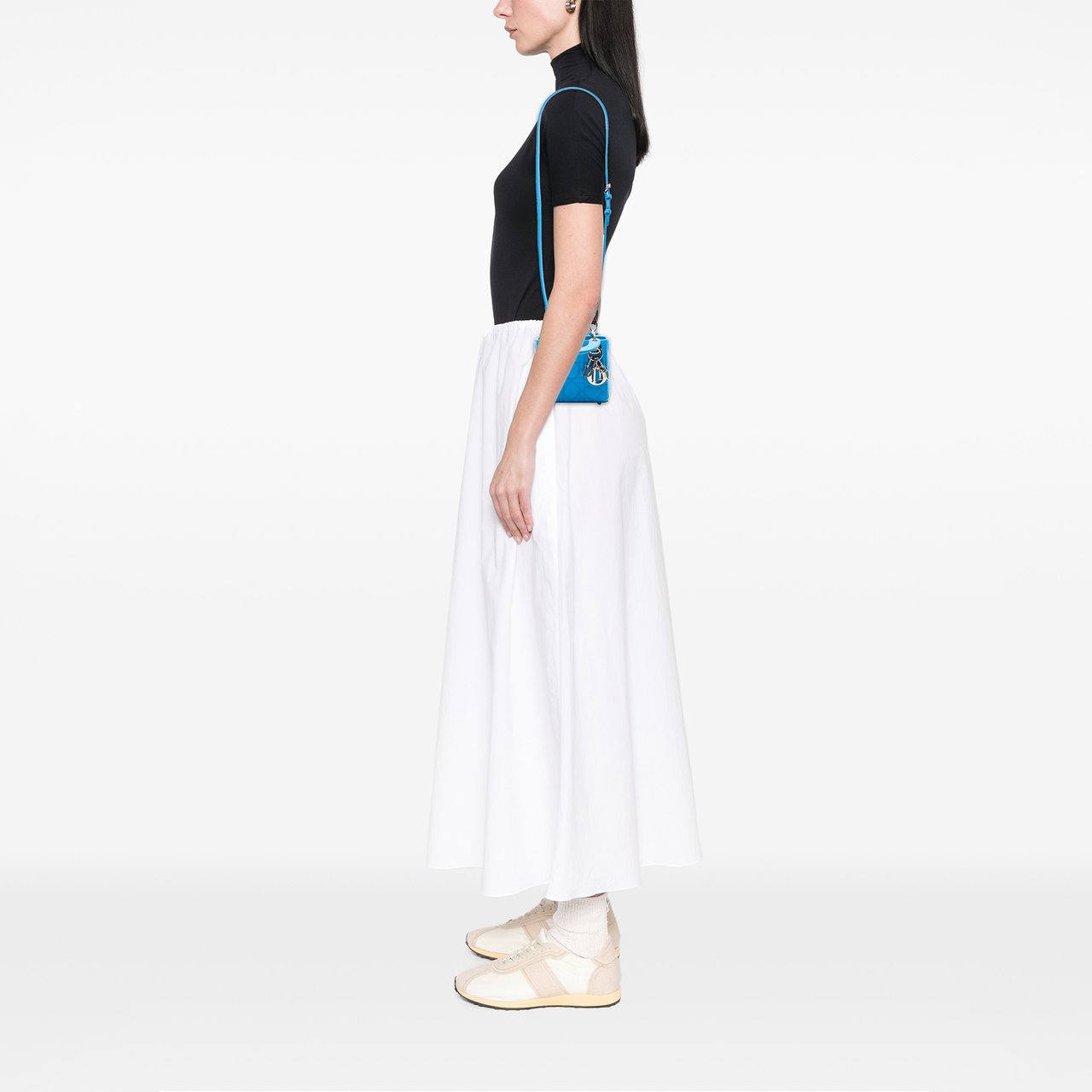 Dior Micro Lambskin Cannage Lady Dior Blauw