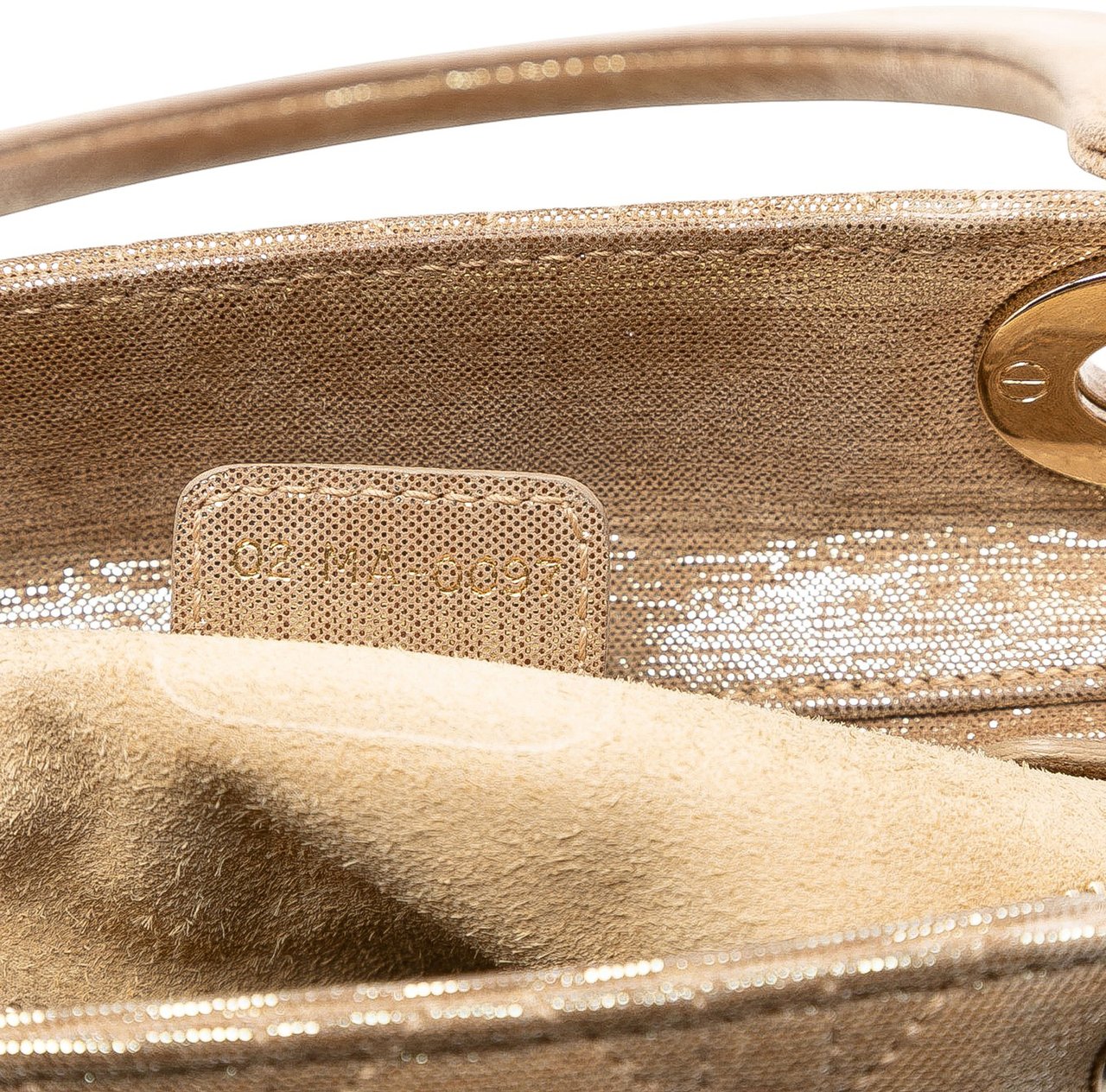 Dior Medium Iridescent Lambskin Cannage Lady Dior Goud