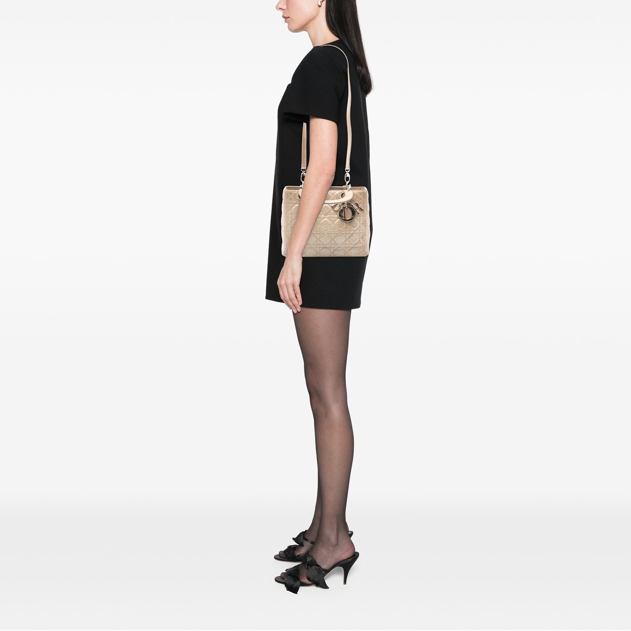 Dior Medium Iridescent Lambskin Cannage Lady Dior Goud