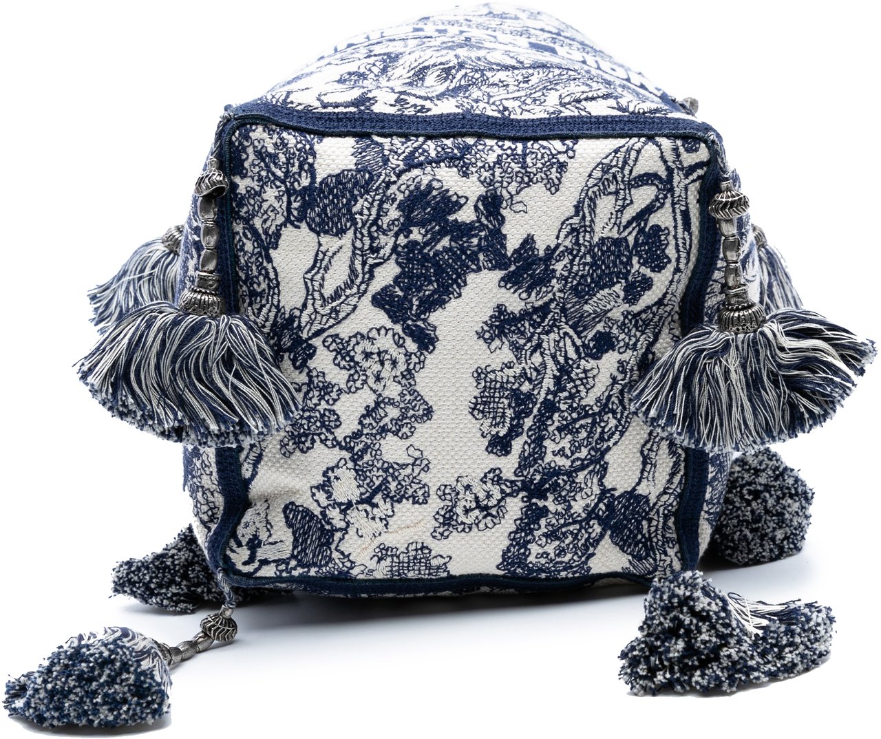 Dior Canvas Embroidered Toile De Jouy D Bubble Bucket Bag Blauw