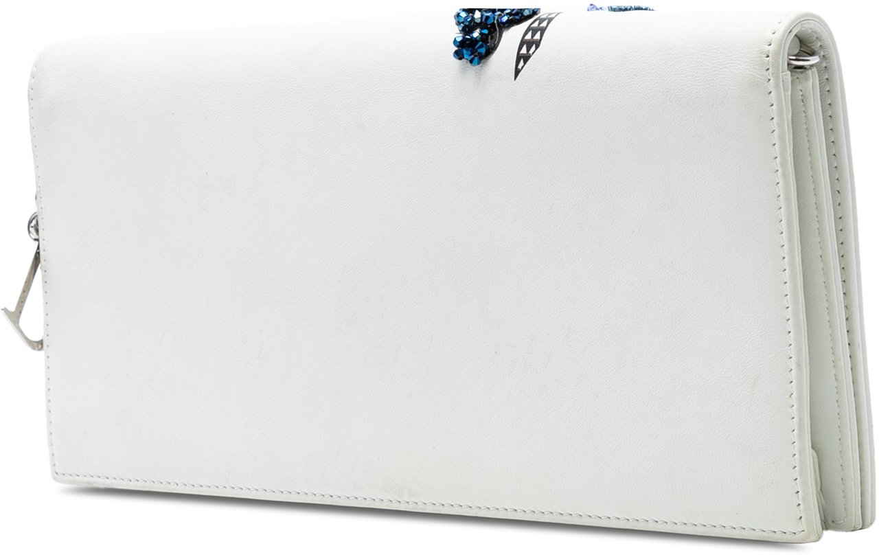 Dior Leather Patch Embellished Clutch on Chain Wit