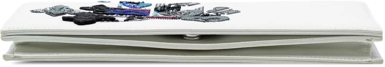 Dior Leather Patch Embellished Clutch on Chain Wit