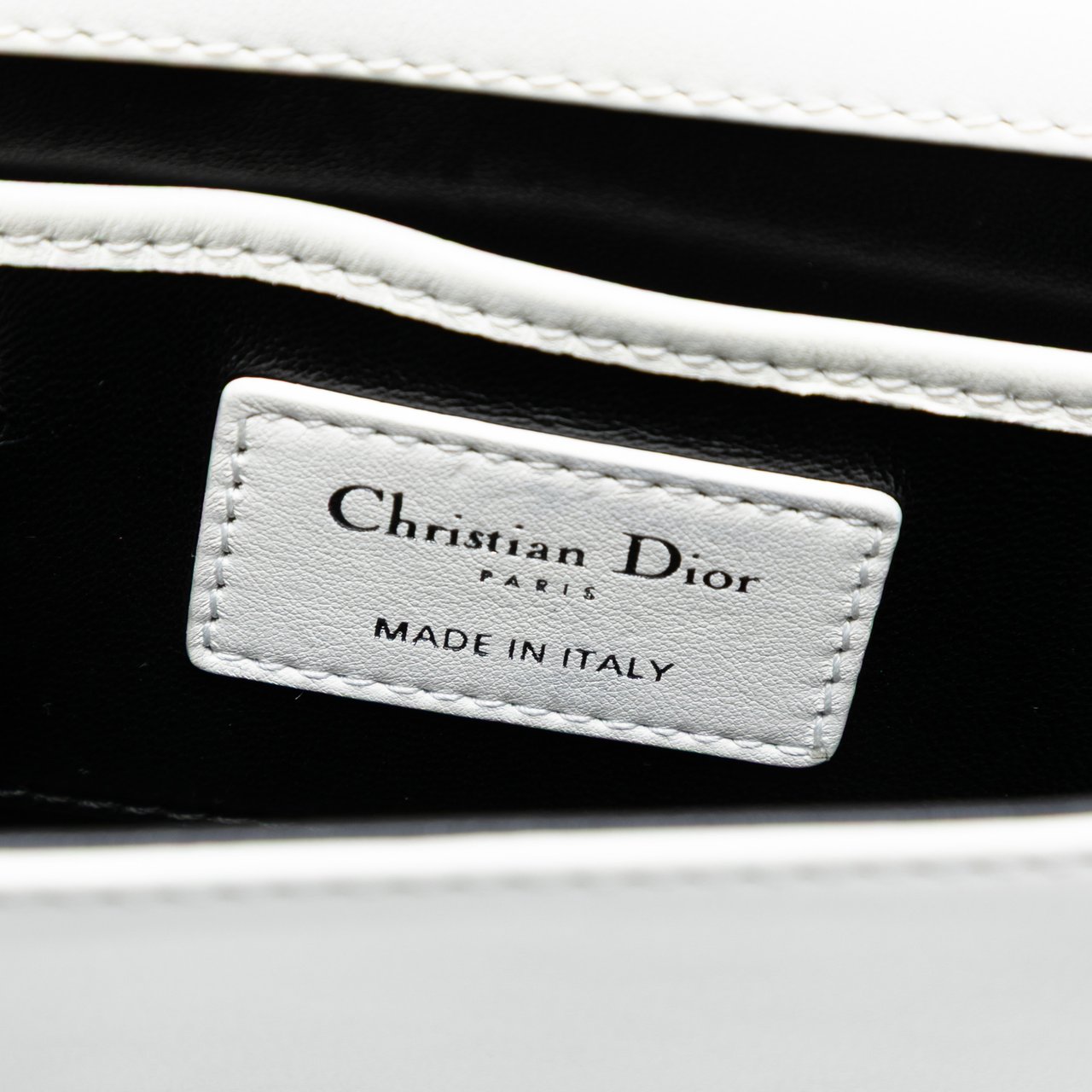 Dior Leather Patch Embellished Clutch on Chain Wit