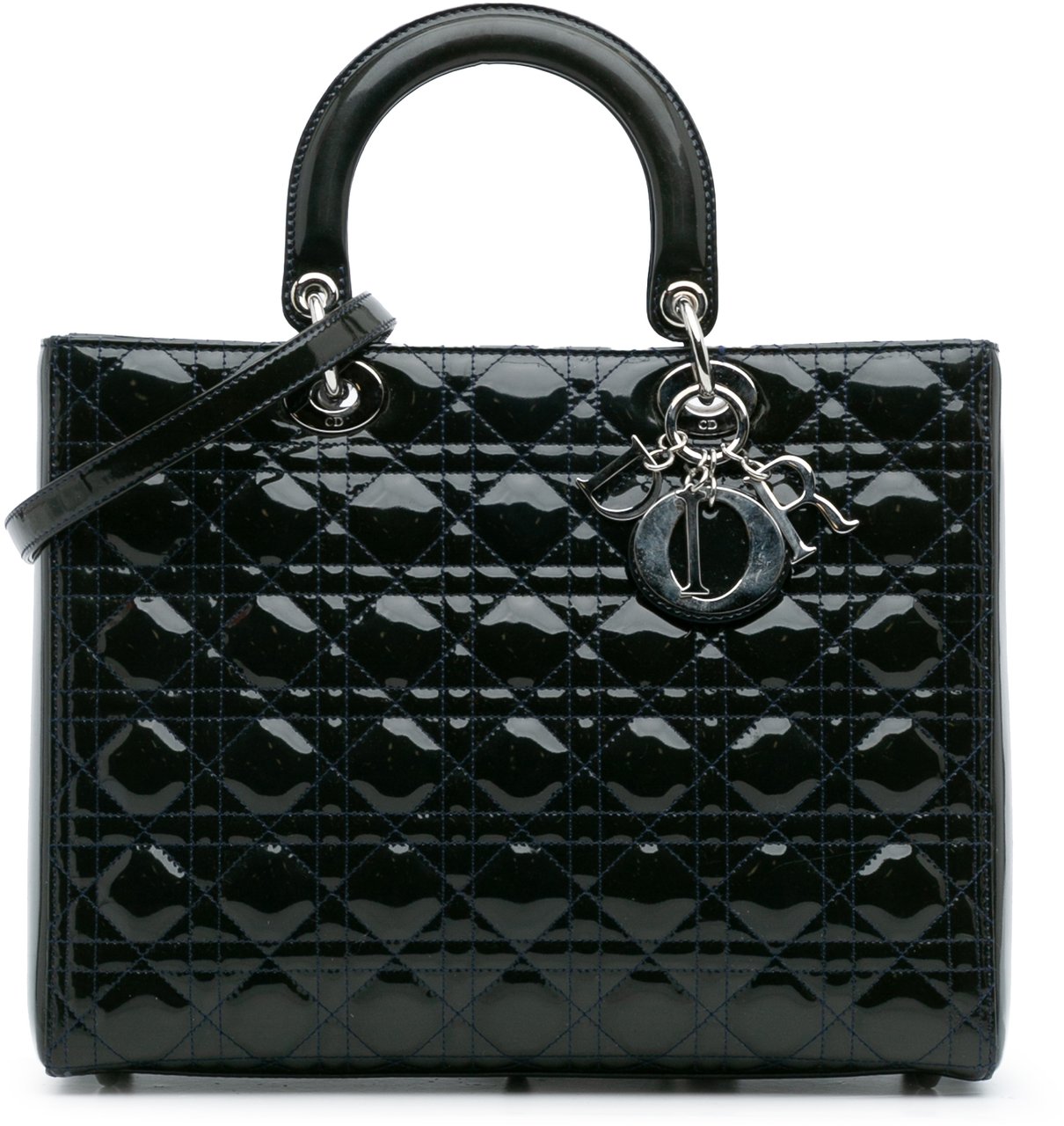 Dior Large Patent Cannage Lady Dior Groen