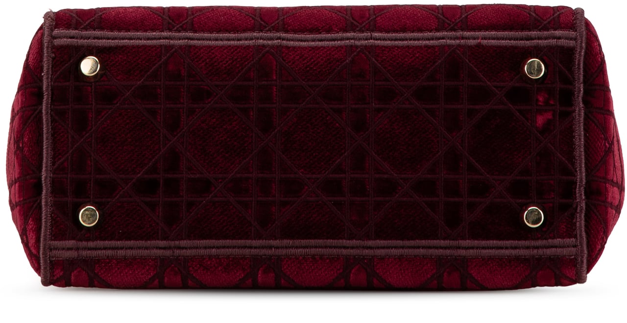 Dior Medium Velvet Cannage Lady D Lite Rood