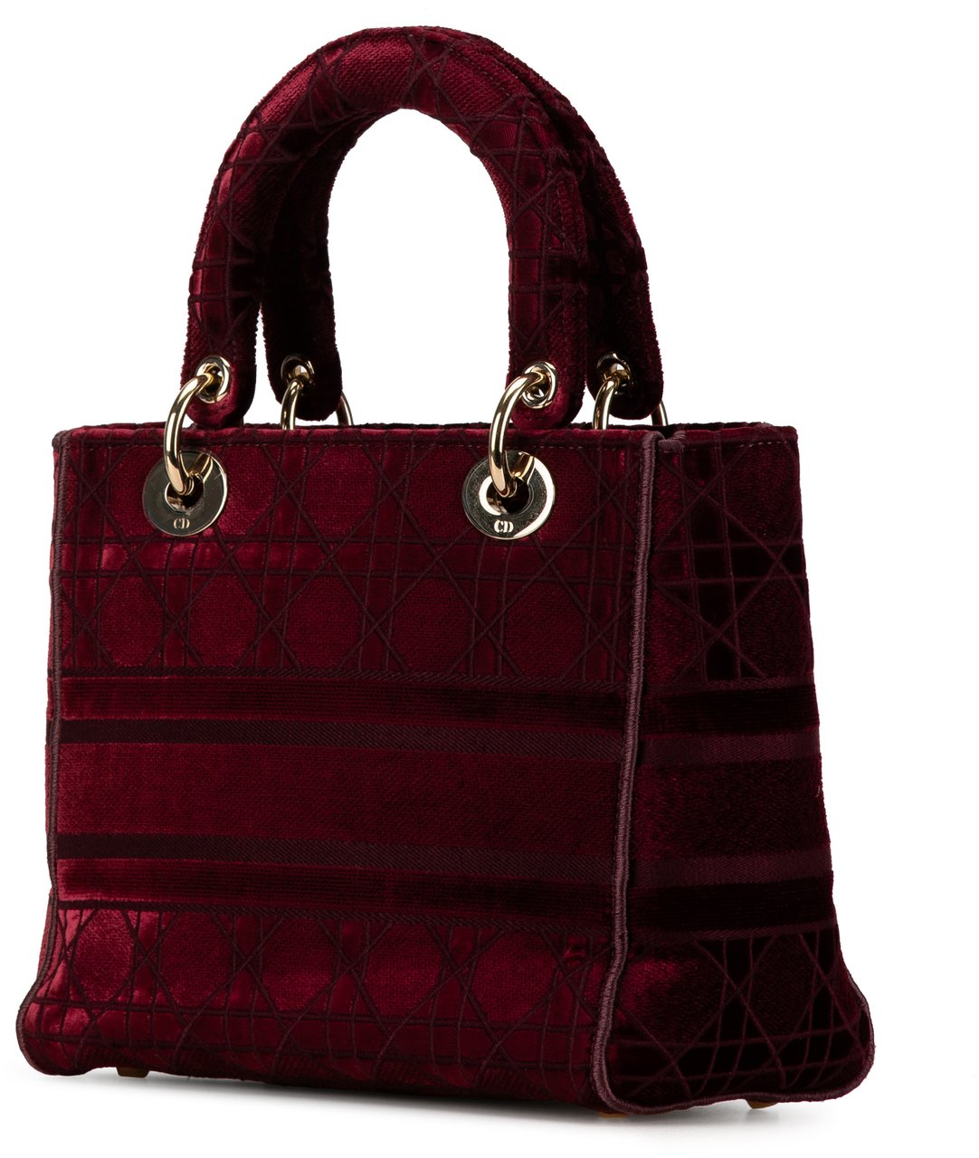 Dior Medium Velvet Cannage Lady D Lite Rood