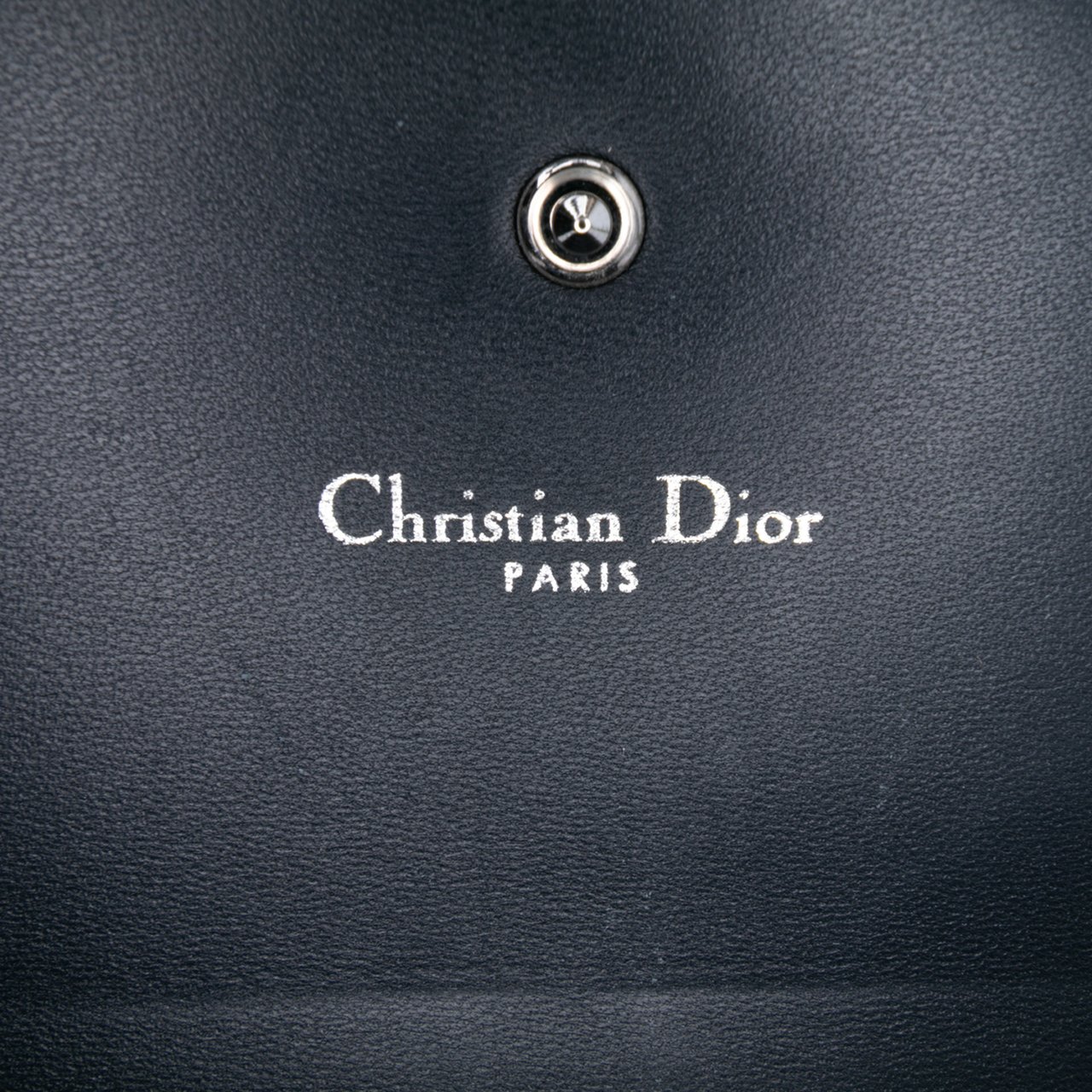 Dior Metallic Patent Microcannage Diorama Wallet on Chain Blauw