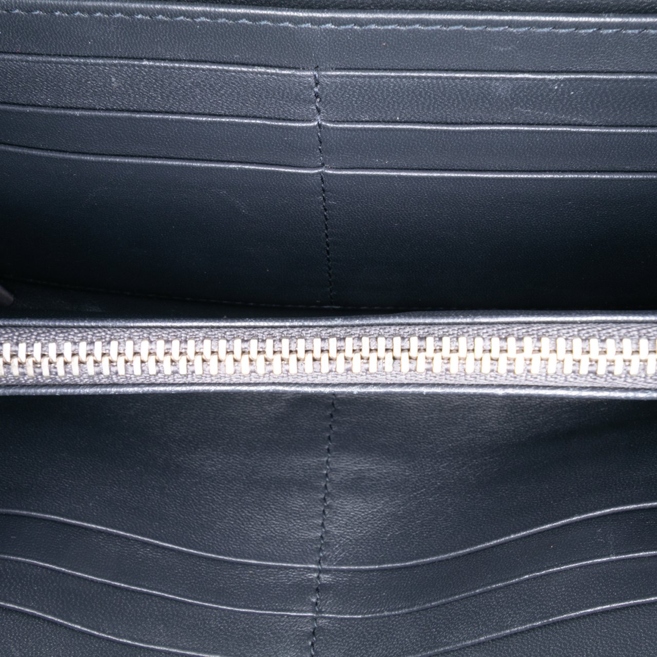 Dior Metallic Patent Microcannage Diorama Wallet on Chain Blauw