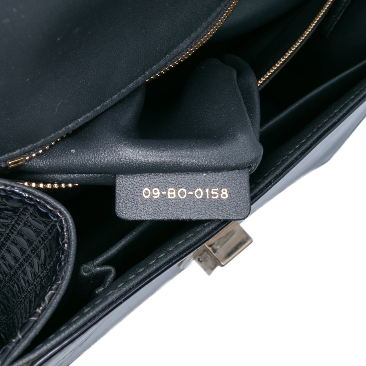 Dior Medium Patent Microcannage Diorama Flap Blauw