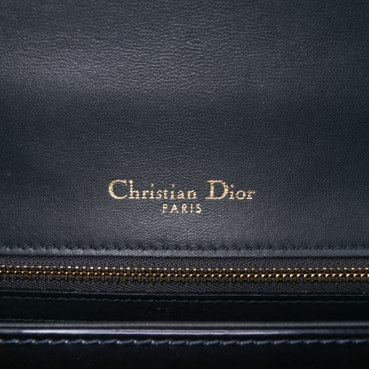 Dior Medium Patent Microcannage Diorama Flap Blauw