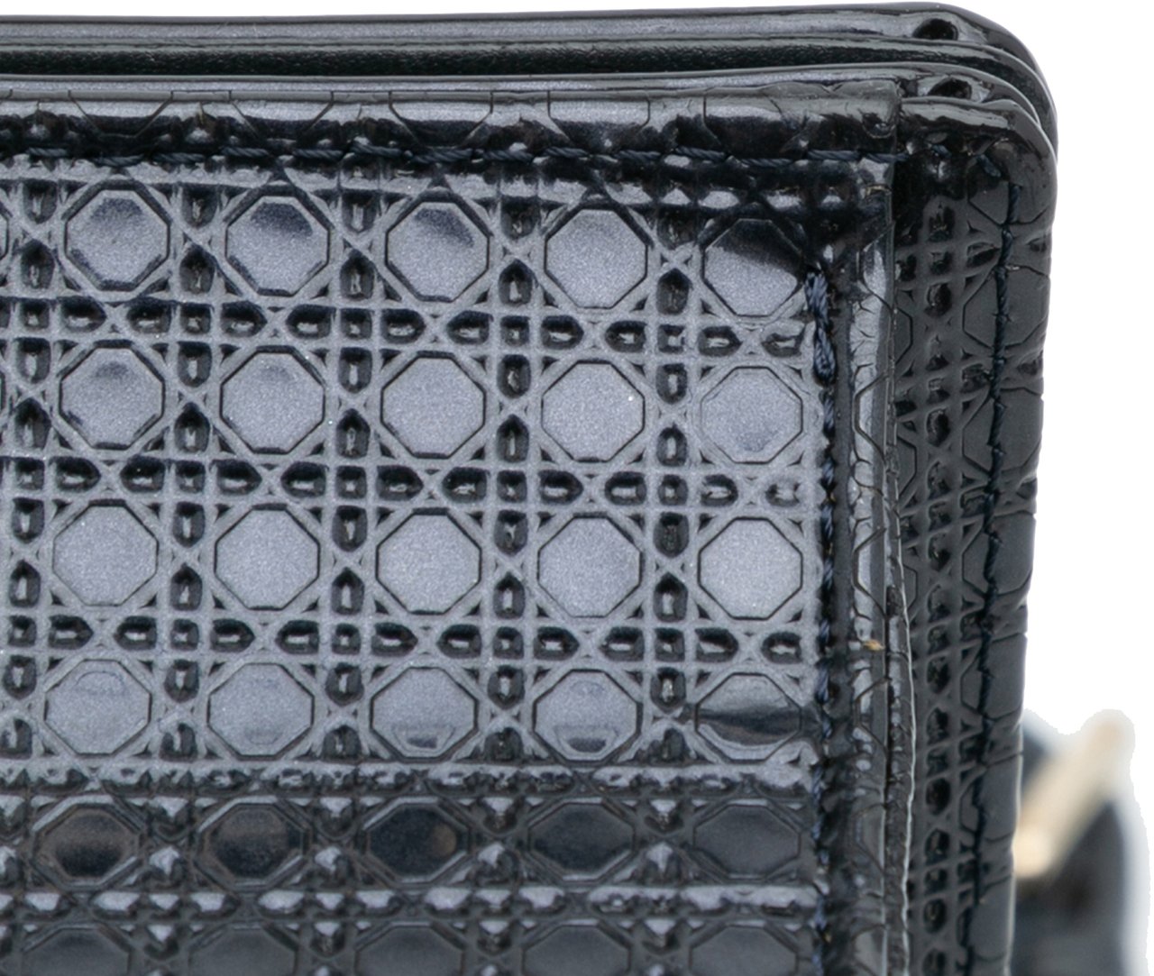 Dior Medium Patent Microcannage Diorama Flap Blauw