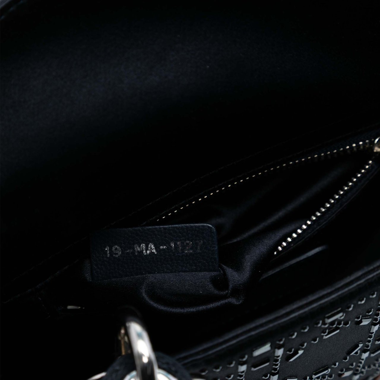 Dior Mini Satin Cannage Strass Crystal Embellished Lady Dior Zwart