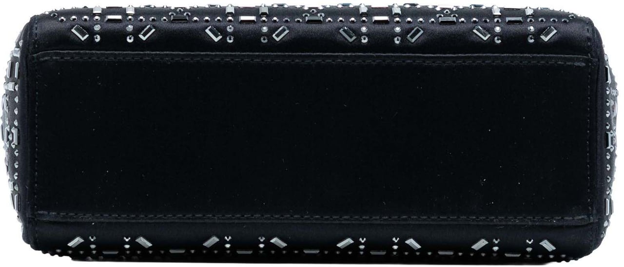 Dior Mini Satin Cannage Strass Crystal Embellished Lady Dior Zwart